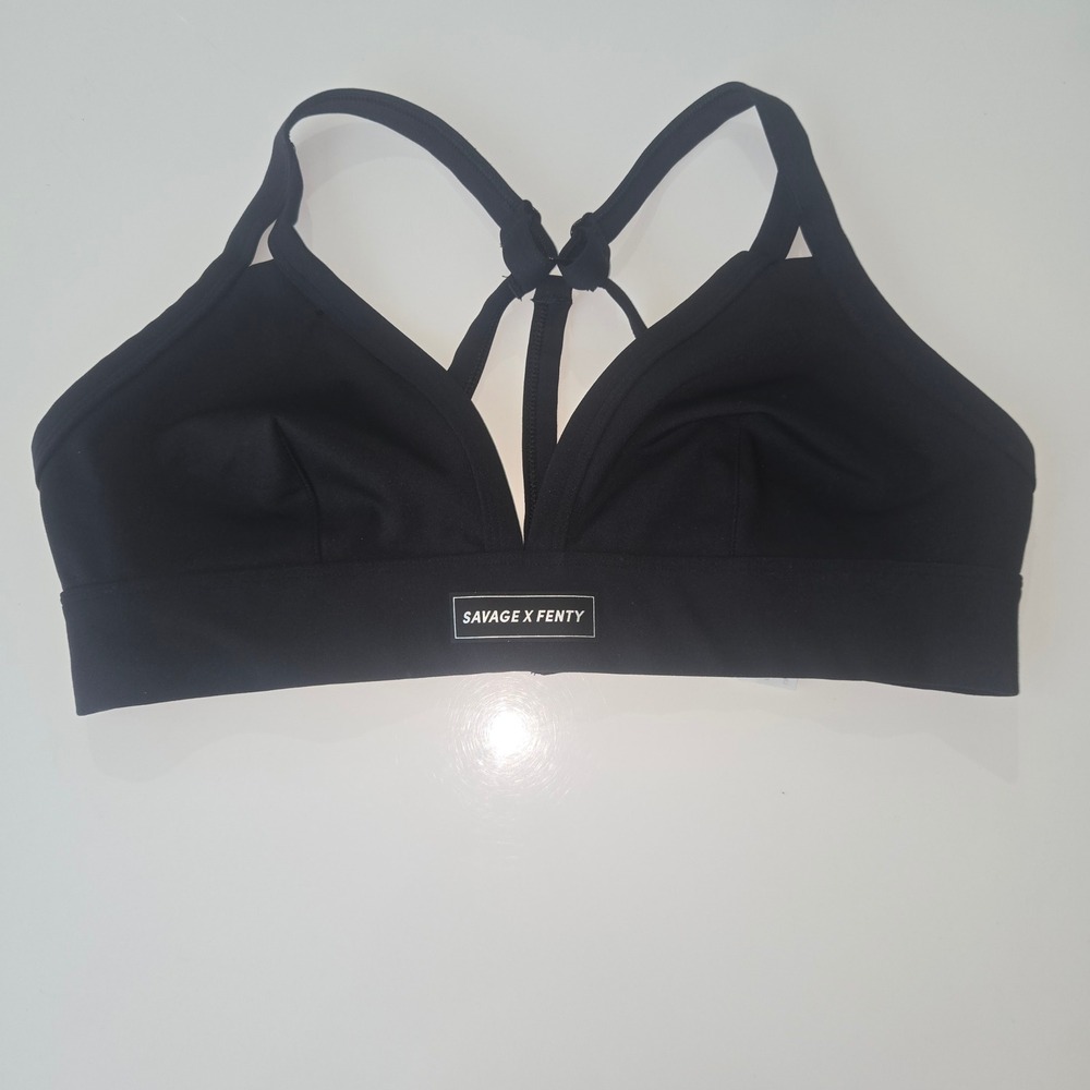 Savage X Fenty Black Strappy Racerback Triangle Bralette Size Large L